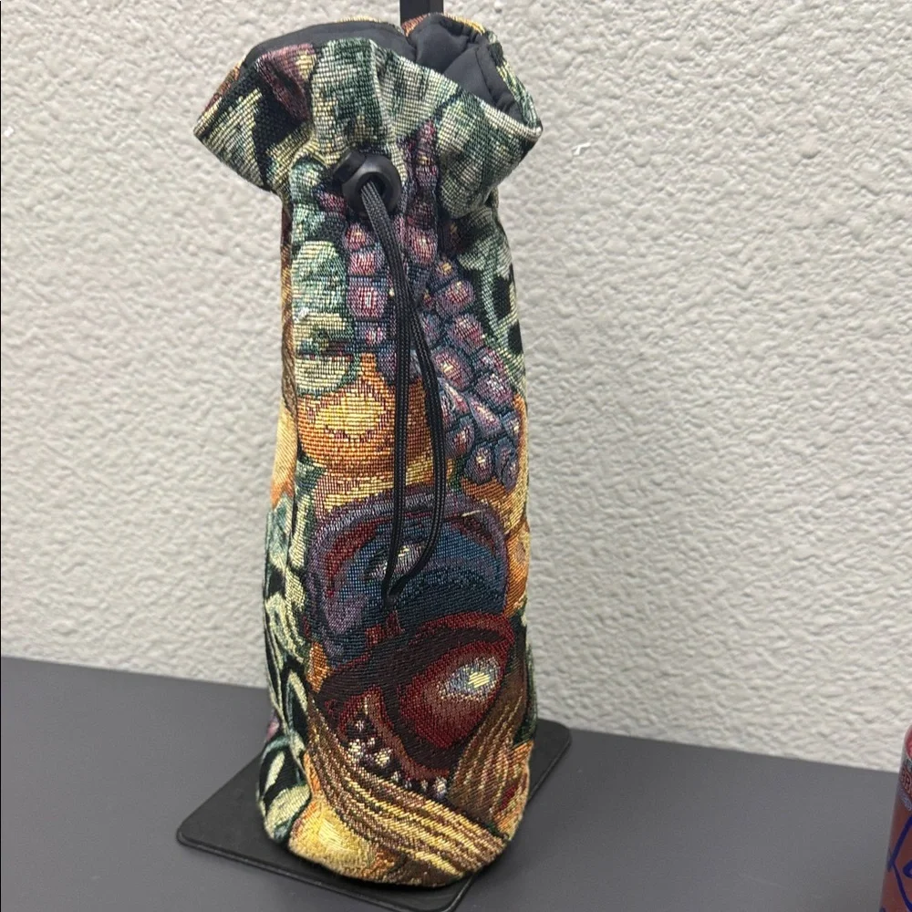 Floral Tapestry Drawstring Bag